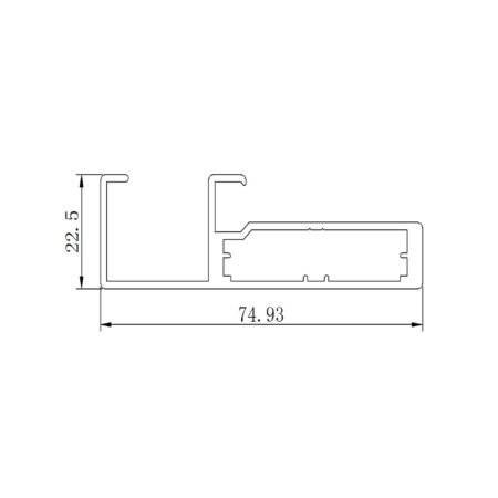 Aluminum Profile - Handle 75mm